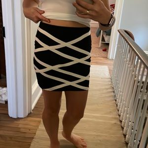 Forever 21 Body-con Skirt - black & white